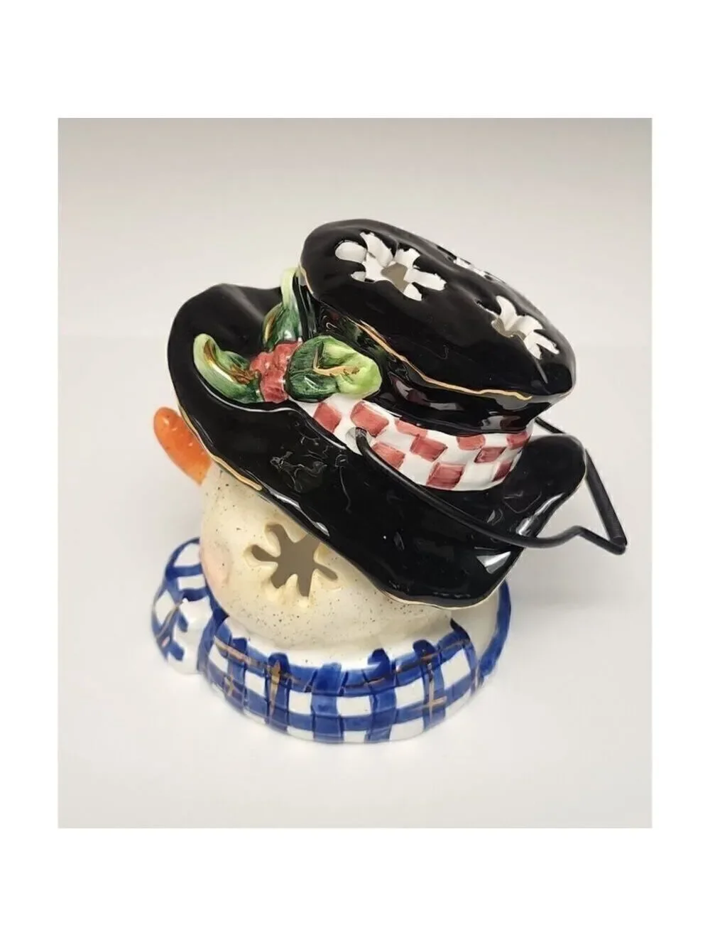 Metal Tealight Tall Snowman/ Variations Ceramic Tea Light Candle Holder